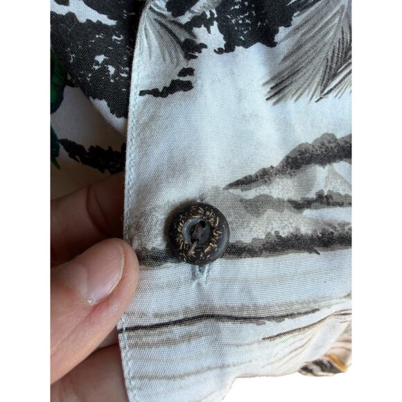 Kennington Vintage Aloha Hawaiian Shirt Tropical Birds Palm Trees Beach Size 2XL - Picture 4 of 12